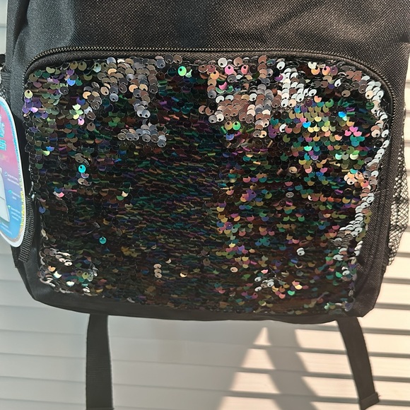 NWT Inmocean Fashion Backpack with Glitter Front Pocket, and zip closure. - Picture 6 of 11